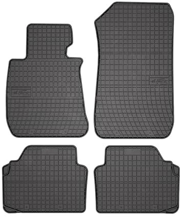 OMAC Gummi Fußmatten kompatibel mit BMW 3er Limo Touring Coupe E90 E91 E92 04-13 Schwarz 4X