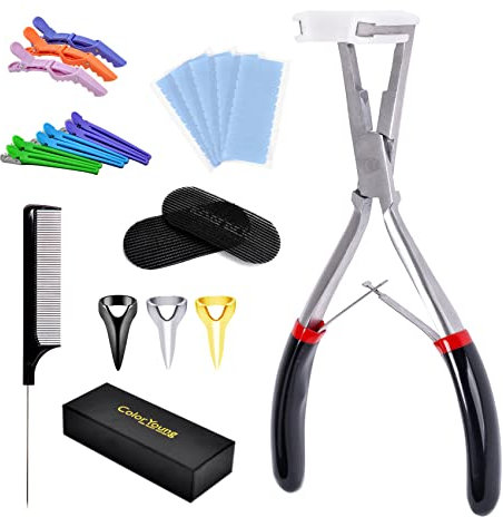 ColorYoung Nastro in Pinze Superficie Piana Tenuta Strumento Nastro In Extension Tool Kit Per Nastro In Extension Dei Capelli Huaman Capelli