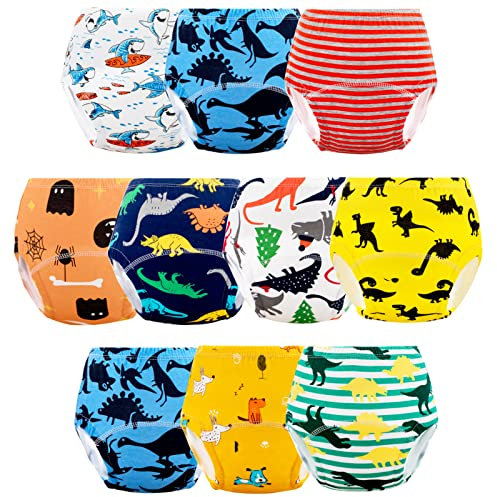 JackLoveBriefs Potty Training Pants for Toddlers Boys Cotton Potty Training Underwear 3-4 Years (10 Packs, M, Multicolor)