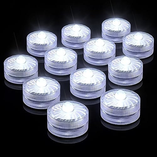 HL Velas LED sin llama, luces de té, mini luz subacuática, 100 horas de iluminación LED para estanque, luces decorativas para estanque, piscina, acuario, jarrón, bañera, spa, fiesta, festival