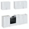 Cuisineandcie - Rangement Cuisine Equipee Complete ECO Blanc Brillant 240 cm - Set de 7 Meubles