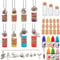WEBEEDY 8 Sets Hexentrank Flaschen Halskette DIY Halloween Hexentrank Set Hexenschmuck Fläschchen-Halskette Schmuck Wunschflaschen Halskette Mit Halloween-Zubehör-Anhänger
