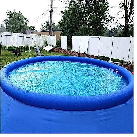 Couverture Solaire Gonflable pour Piscine Ronde - 1m 2m 3m 4m 5m 6m 7m 8m, Couverture de Retenue de Chaleur d'hiver et d'été Grande Taille pour Piscines Hors-Sol/Creusées, Couvertu