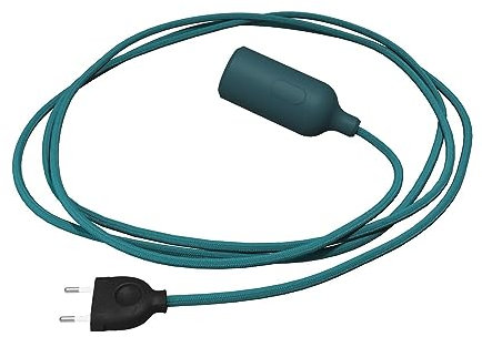 creative cables - Snake Lampada in silicone con interruttore e spina - Senza lampadina, Petrolio