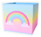 TE-Trend Regenbogen Motiv Regal Aufbewahrungsbox Kinder Kinderzimmer Faltbox Aufbewahrungskorb bestickt als Spielzeugkiste für Mädchenzimmer mehrfarbig