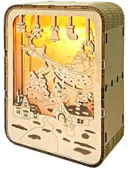 WUBA Holz geschnitzte Lampe Modell 3D Holz Puzzles für Erwachsene und Kinder zu bauen, Holz Weihnachten geschnitzte Lampe Modell Kits für Erwachsene DIY Holzmodelle für Erwachsene zu bauen