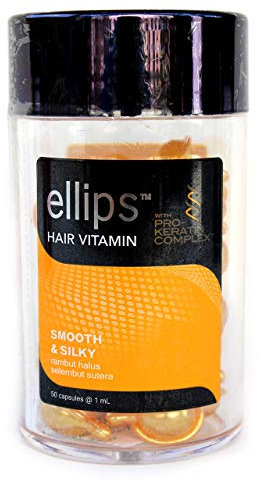 Ellips Flacon de 50 capsules de vitamine pour cheveux avec complexe Pro-kératine Huile de beauté pour cheveux lisse et soyeux