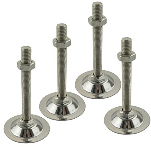 4 pièces de base réglable de 38 mm, pieds de nivellement en métal filetés M8x60/M8x80/M8x100 mm for meubles/support de tuyaux/machine-outil, dispositif de nivellement de pieds de table de meubles. ( S