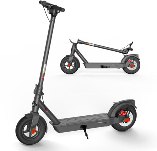E Scooter 10 Zoll Elektroroller für Erwachsene, 20 Meilen Reichweite, 20 km/h Höchstgeschwindigkeit, Tragbarer Faltbarer E-Roller mit Doppelbremssystem, 10'' Luft- und Vollgummireifen