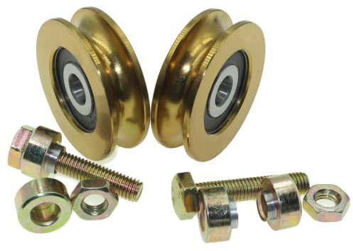 Packung mit 2 Rollen aus verzinktem Stahl – Rolle mit runden Rillen – 50 mm Durchmesser – 10 mm Seilrille – 10 mm Lager – Befestigungsschraube – Tragfähigkeit 150 kg