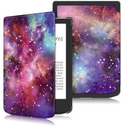 DINGGUAGUA Hülle für Pocketbook Verse ‎PB629 /Verse Pro PB634 e-Book Reader 6 Zoll, Flip-Cover mit Auto Schlaf/Wach Funktion,Galaxy