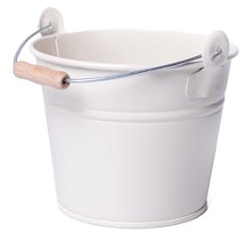 Olvik Zinkeimer Metalleimer Blecheimer Dekoeimer Robust Dekorative Aufbewahrung Für Garten Und Zu Hause Creme 1,5l