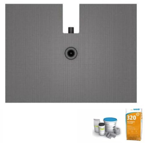 Pack receveur de douche à carreler Wedi Fundo Plano 120 x 90 + bonde intégrée + kit d'étanchéité + Wedi 320