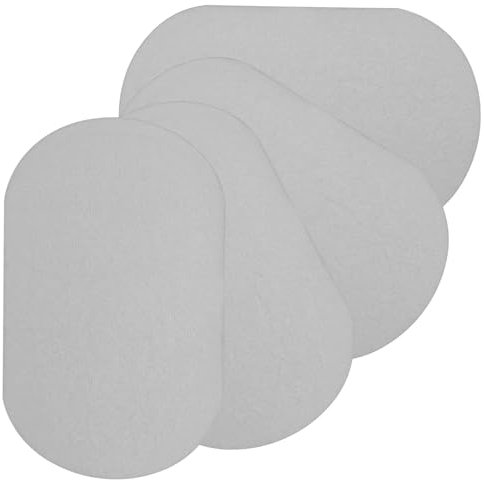 PATIKIL 4 Stück Bügelflicken 11x18cm Stoffflicken zum Aufbügeln, Flicken Selbstklebend Stoff für Kleidung Hosen Hemden Jacken Reparatur und Dekoration Hellgrau