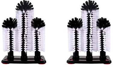 perfk 2x Cleaning Brush for Cleaning Champagne Glasses Steins, Goblets, Cup, Mug, Decanter & Glassware, 3pcs/set