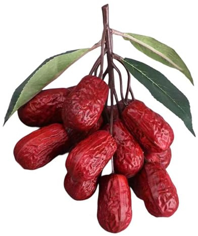 Realistische rote Datteln, Kunststoff, künstlich, getrocknet, Jujube, Ornament zum Basteln und Dekorieren von künstlichen Nüssen, Bastelbedarf