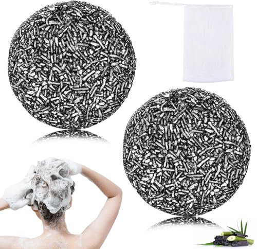 YANINEE 2PCS Anti Grey Bar, Natural Darkening Seife, NatüRliche Bambuskohle Haarseife