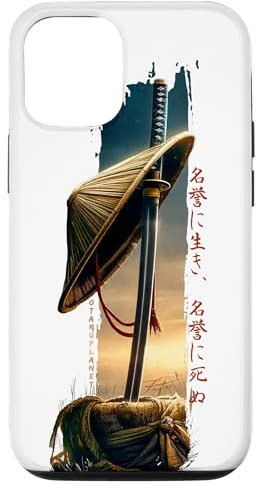 Hülle für iPhone 14 Samurai Katana Strohhut im japanisch Retro Samurai Vaporwave