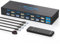 AILVLVNG 4K60Hz Dual Monitor HDMI KVM Switch 4 PC USB 3.0 KVM Switches HDMI for 4 Computers Share 2 Monitor and 4 USB 3.0 Port Includes DC 12V Adapter and Remote Control