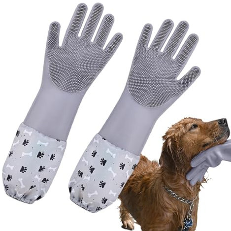 Haustierpflegehandschuhe,Hundepflegehandschuhe - Weiche Badehandschuhe für Hunde zum Baden | Haustierpflege-Reinigungshandschuhe, Bade-Shampoo-Handschuhe für Hunde und Katzen, Silikon-Haarentfernungsh