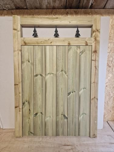 MD Carpentry Workshop Wooden Garden Gate, Pressure Treated, 150cm High x 105cm Wide, Green, Wood