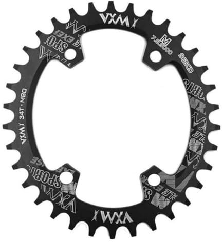 DONGLING Platos para Bicicletas Plato Redondo Ovalado 96BCD MTB montaña BCD 96 Bicicleta 30T 32T 34T 36T 38T Piezas de Placa de Dientes de bielas Plato Ovalado 32 MTB(Black 38T Oval)