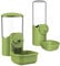 Automatic Pet Food Water Dispenser, Auto Gravity Pet Feeder Water Bottle Set for Cage, Feeding Station for Puppy Kitten Rabbit Guinea Pigs Chinchilla Hedgehog Ferret (Green)