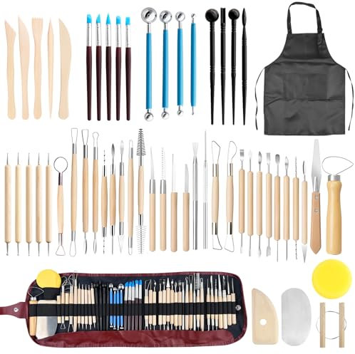 Legpador Outils Poterie, Kit Poterie, Outils Argile Autodurcissante, Outils Sculpture Argile, Outils de Modelage, Céramique et Poterie Outils Modelage pour Modélisme, Art de Gaufrage, Pâte à Modeler