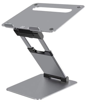CYairong-22 Laptop Stand Foldable Laptop Stand, Height Adjustable Aluminum Laptop Riser Desktop Cooling Support Laptop Riser(Gris)