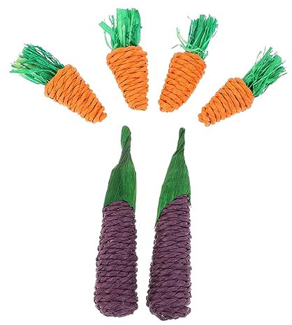 SEWOART Tier Kauen Spielzeug 6pcs Set Von Karotten Auberginen Spielzeug Für Hamster Bunny Spaß