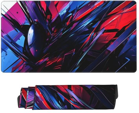 Grand Tapis de Souris Gamer XXL 500x250 mm, Art Noir Mouse Pad Gaming, avec Coutures sur Les Bords et Base en Caoutchouc Antidérapant Mousepad, pour la Maison, Le Bureau, la Salle de Jeux P3650