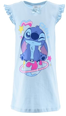 Disney Stitch Kinder Mädchen Nachthemd Nachtwäsche (Hellblau, 98)