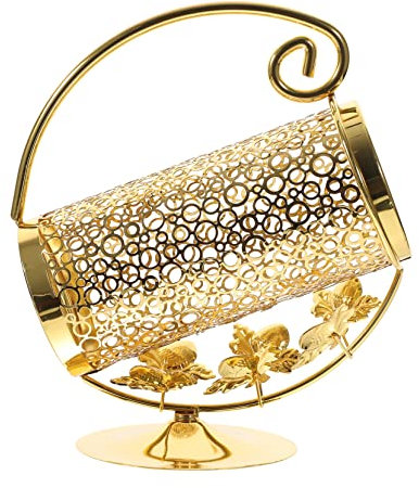 VALICLUD Porte-Bouteilles De Vin en Fer Doré, Support Décoratif Simple pour 1 Bouteille, Casier à Vin Robuste pour Bar Et Bureau