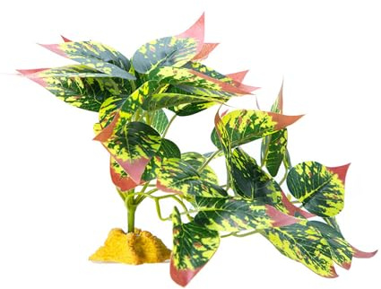 Kelisdi Künstliche Reptilienpflanze zum Klettern Versteck Terrarium Dschungel Falsches Gras Amphibien Lebensraum Ornamente Kunstpflanze für Reptilien