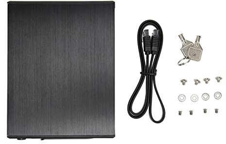 25. Inch Enclosure, Hard Drive for 25. Inch SAS SSD, Aluminum Alloy External Enclosure with LED Indicator and Mechanical Lock, 6Gbps Transfer Rate for Desktop PC Laptop