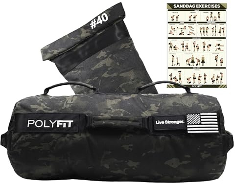 Polyfit Workout Sandbag Pro - Exact Sizing with Triple Closure Filler Bag