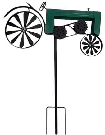 kokdid Ländliche Metall-Traktoren Windmühle Bodenpfahl Outdoor Deko für Garten Bauernhof Antik Garten für Blumenbeet Bauernhof Hof Windspiel