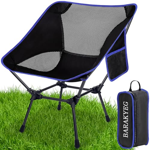 BARAKYEG Campingstuhl Faltbar Camping Stuhl Tragbarer Campingstühle 120Kg angelstuhl Packmaß Kleiner Klappstuhl mit Tragetasche Gartenstuhl,Relaxsessel für Picknick, Angeln,Outdoor, Wandern,Camping