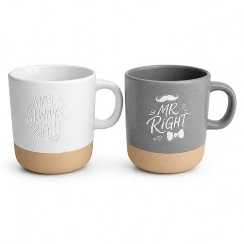 Hochzeitsgeschenke für Brautpaar Tassen Set Mr & Mrs Geschenk Hochzeit