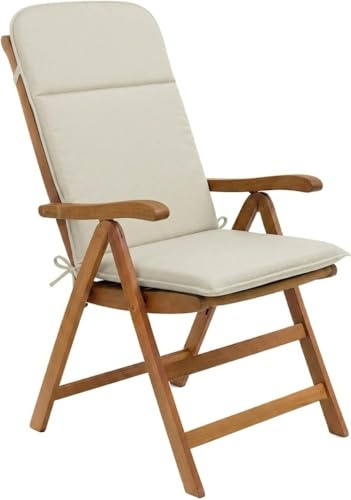 Cuscino per Sdraio da Esterno Imbottito, Materassino Universale Sfoderabile con Laccetti, Copri Sedia Prendisole per Giardino, Piscina e Terrazzo Made in Italy Colore Avorio misure 45x90 cm