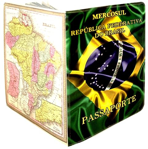 (30+ Designs) Passport Cover Holder Protector Wallet Case Mens Womens for Travel Holiday & Luggage Tag Options (Brazil)