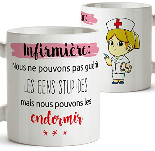 Mugffins - Infirmière - Tasse/Mug - Nous ne Pouvons Pas guérir Les Gens stupides mais Nous Pouvons Les endormir - Cadeau pour infirmière/Nurse