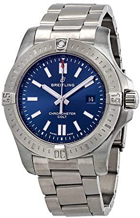 Breitling Chronomat Colt Automatik Chronometer blaues Zifferblatt Herrenuhr A17388101C1A1, Blau, Selbstaufziehend
