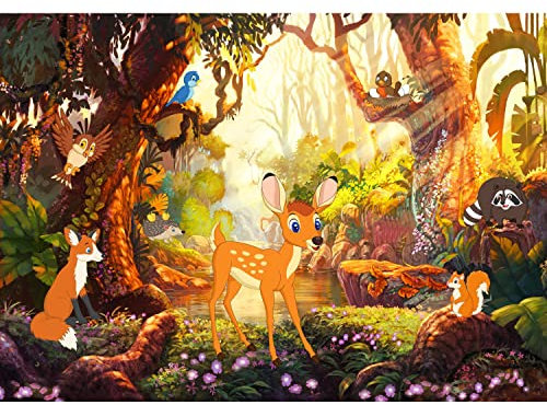 Runa Art Papier peint intissé Nursery Animaux de la forêt 352 x 250 cm Toison Mur XXL Tableaux Muraux Tapisserie Photo Décoration Murale Salon Chambre Marron Orange Vert 9449011a