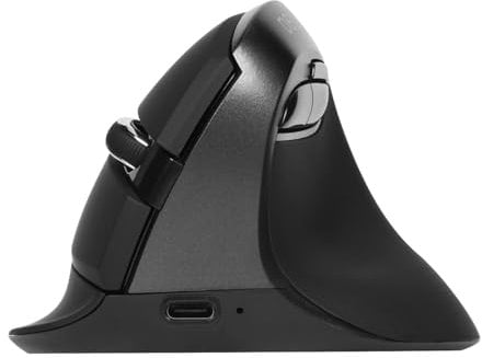 DeLUX Ergonomische Maus Kabellos, Wiederaufladbar Vertikale Maus für Kleine Hände, Leise Klicks, 6 Tasten, 4000 DPI, 2.4G/Bluetooth 5.2 Dualer Modus für Karpaltunnel (M618MINI-Schwarz Grau)