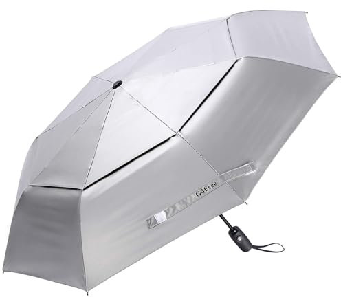 G4Free 42/46 Inch UPF 50+ UV-Schutz Taschenschirm Reiseschirm Winddicht Silberbeschichtung Sonnenschutzschirm