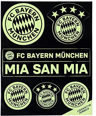 FC Bayern München Aufkleberbogen nachtleuchtend, 7er Set, Wandaufkleber, Wohnzimmer-Dekoration