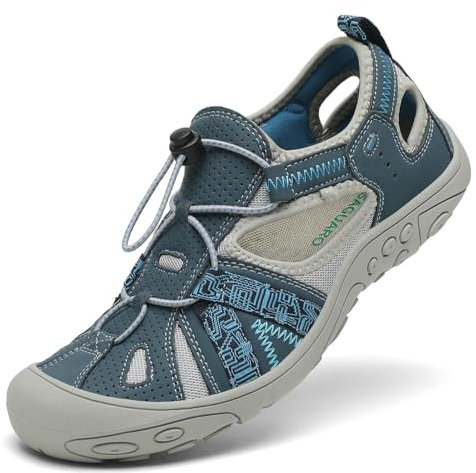 SAGUARO Sandales de Trekking pour Femme Outdoor Sport Sandales de randonnée d'été Antidérapant Respirantes Marine 38 EU
