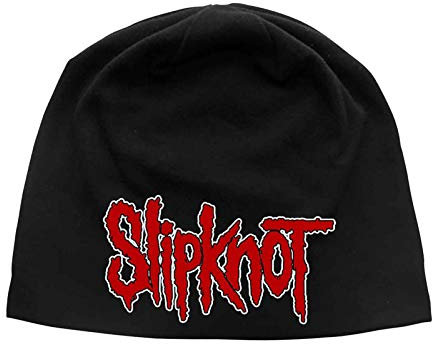 Slipknot Mütze Beanie Band Logo Nue offiziell Schwarz Unisex Jersey Print One Size