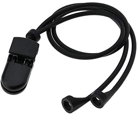 EMSea Hearing Aid Clip Holder Anti-lost Lanyard Safety Retainer Retention Cord Protector Silicone Black for Adults Seniors Kids